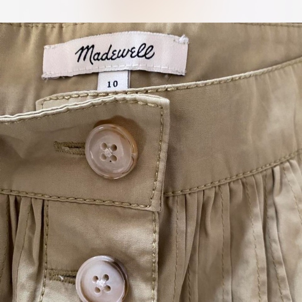 Madewell Muted Olive Button-Front Midi Skirt Sz 10 - Picture 8 of 9